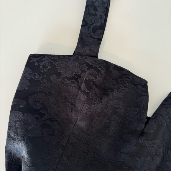 Amanda Uprichard Jacquard Pattern Straight-Leg Jumpsuit in Black - Picture 2 of 2